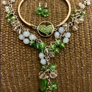 Bracelet necklace and earrings